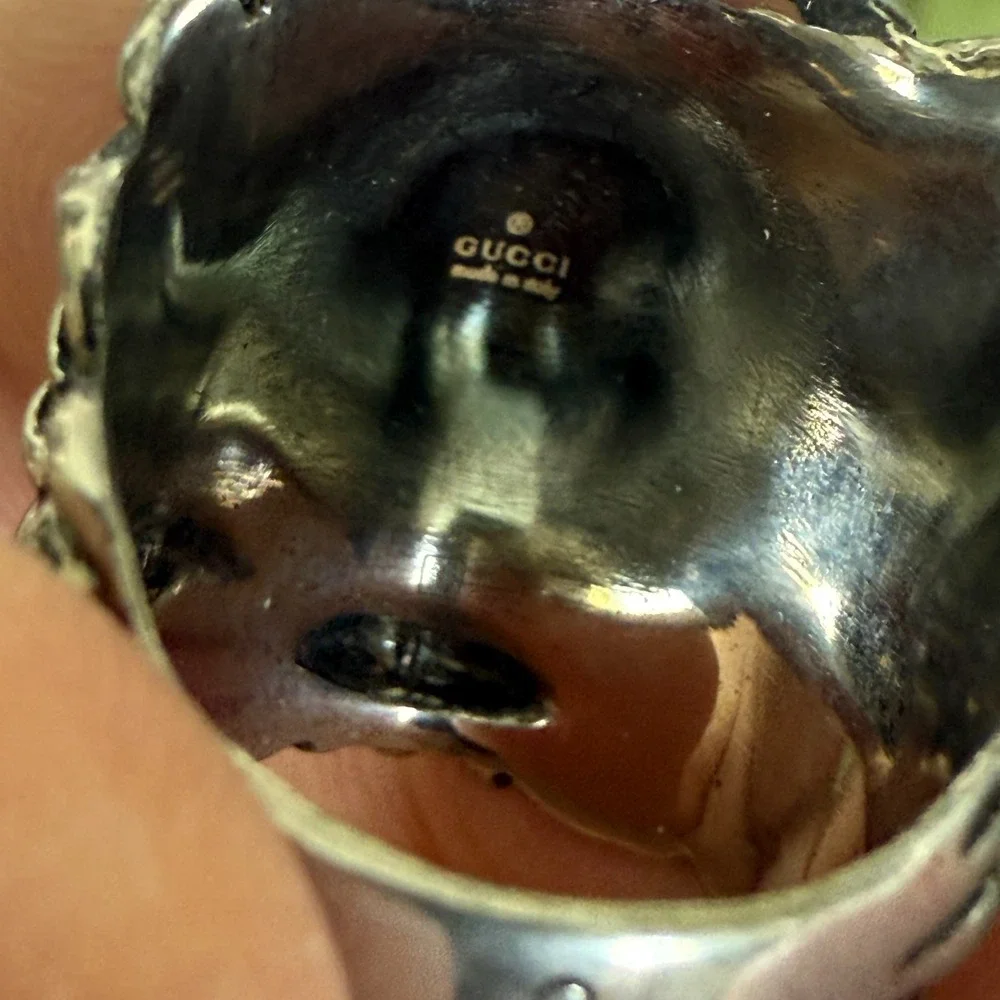 Gucci Silver-tone Brass Lion Head Ring‎ - IT Size 13 = 6.5 US (53mm)